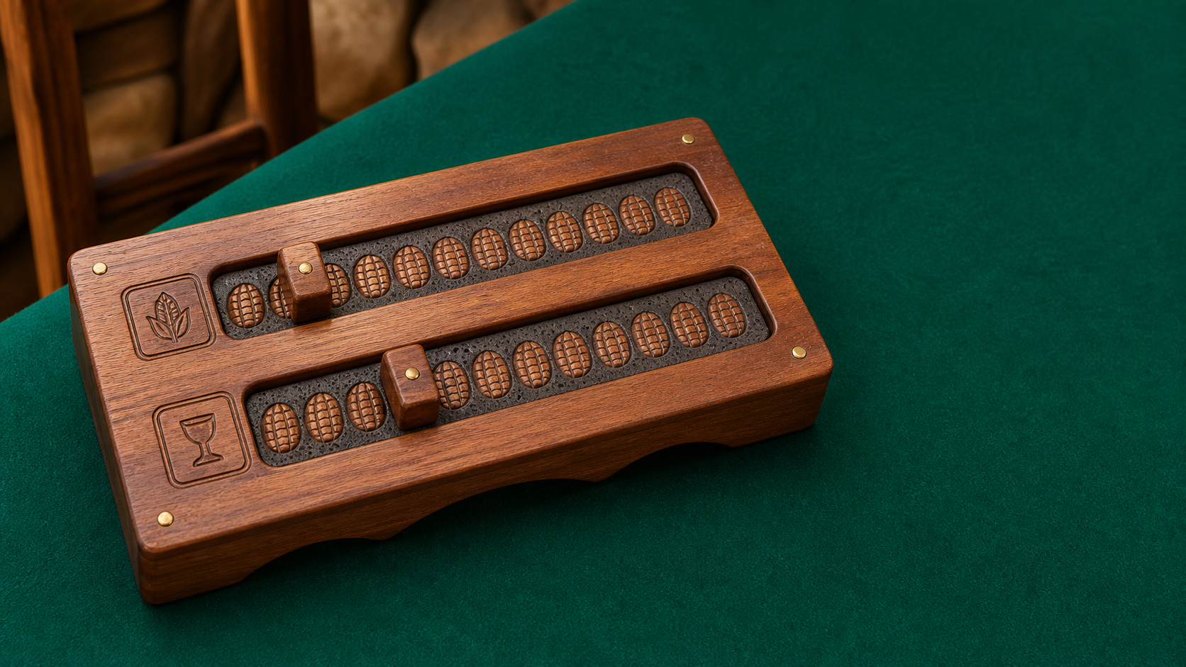 Prototipo conceptual de un marcador de millos de madera para Envite Canario